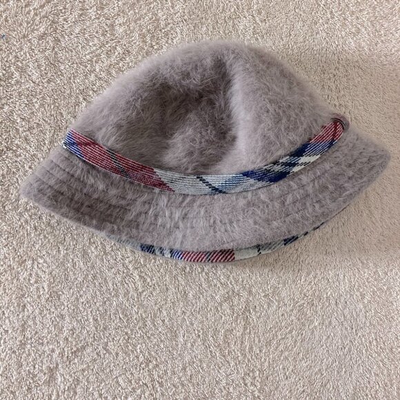 Vintage St. Michael Purple Grey Rabbit Hair Bucket Style Hat - Picture 9 of 9